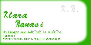 klara nanasi business card